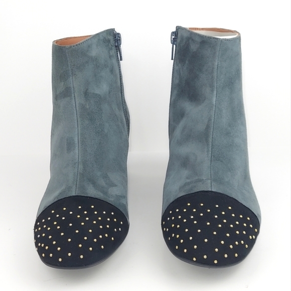 Brenda Zaro Gray Suede Studded Boots 40 - Picture 5 of 15
